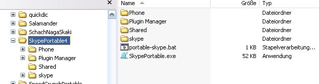 Portable Skype Installations Verzeichnis